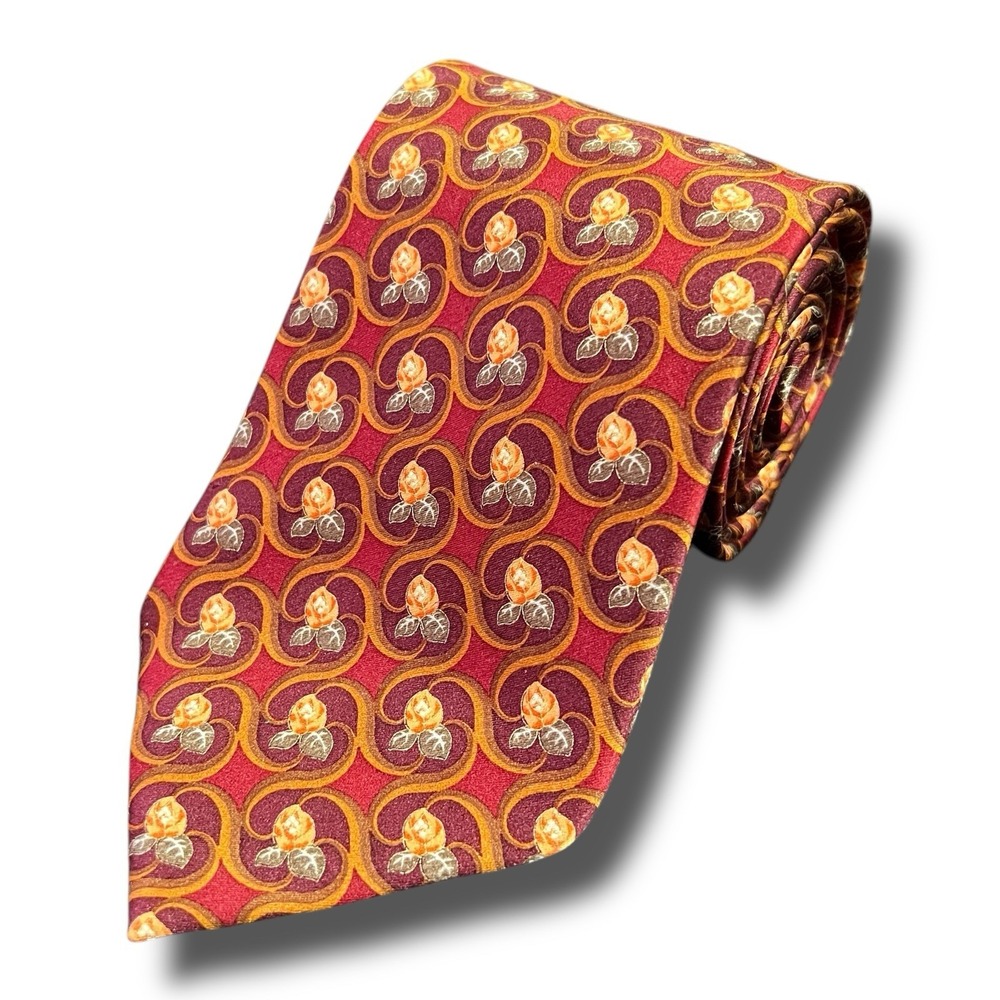 ERMENEGILDO ZEGNA Neck Tie 100%‎ Silk 3.75" 58"Roses Floral Made In Italy